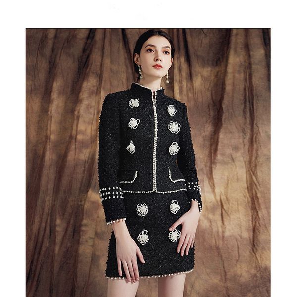 two piece dress spring chic autumn ol'elegant suits of high-quality women pearls tweed beads + mini skirts b500 joint parts, White
two piece dress spring chic autumn ol'elegant suits of high-quality women pearls tweed beads + mini skirts b500 joint parts, White