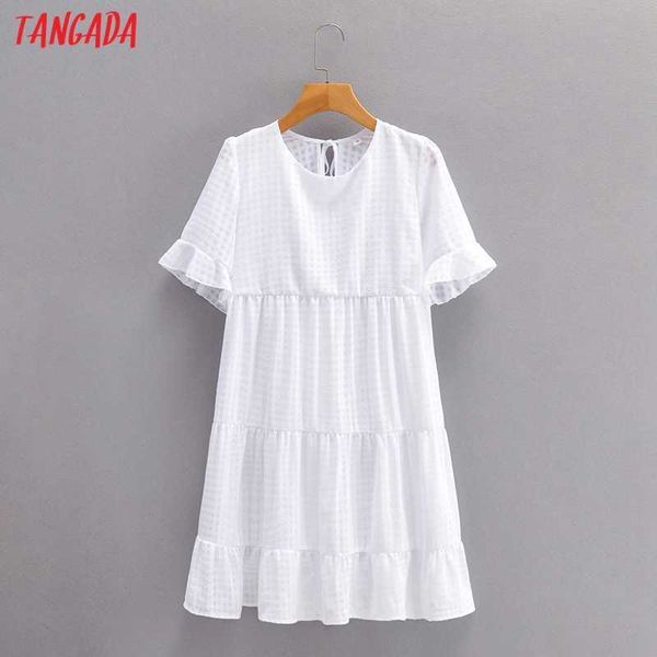 tangada summer women plaid print french style white dress puff short sleeve ladies sundress sy284 210609, Black;gray
tangada summer women plaid print french style white dress puff short sleeve ladies sundress sy284 210609, Black;gray