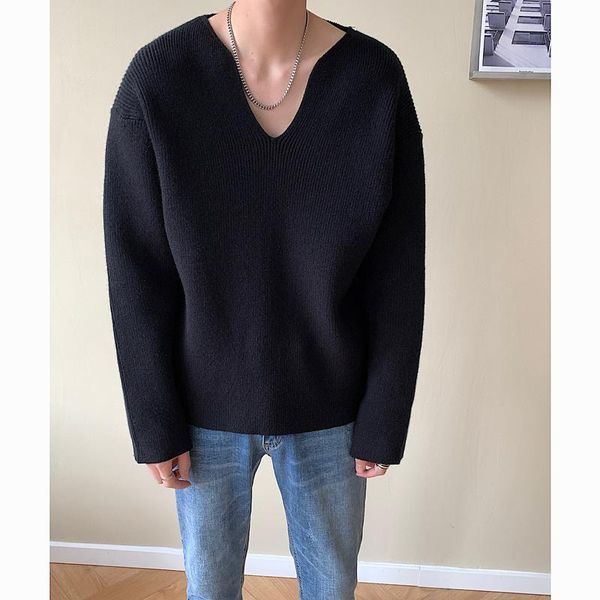 men's sweaters winter thickening v-neck sweater men warm fashion casual knitted pullover loose long-sleeved mens jumper clothes, White;black
men's sweaters winter thickening v-neck sweater men warm fashion casual knitted pullover loose long-sleeved mens jumper clothes, White;black