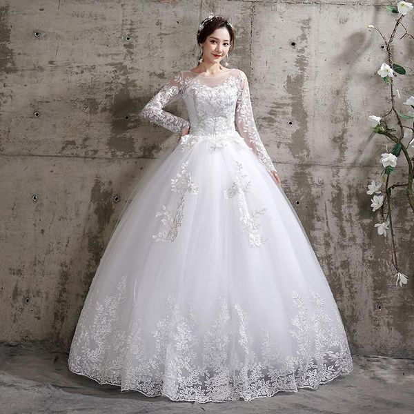 other wedding dresses vlnuo nisa ' dreamy dress with lace embroidery o neck and long sleeves, White
other wedding dresses vlnuo nisa ' dreamy dress with lace embroidery o neck and long sleeves, White