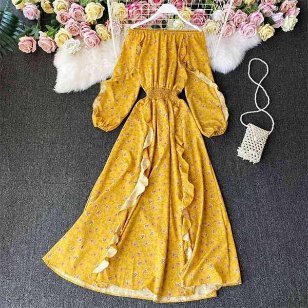spring autumn floral chiffon long skirt fashion temperament ruffled large swing holiday beach dress uk454 210506, Black;gray
spring autumn floral chiffon long skirt fashion temperament ruffled large swing holiday beach dress uk454 210506, Black;gray