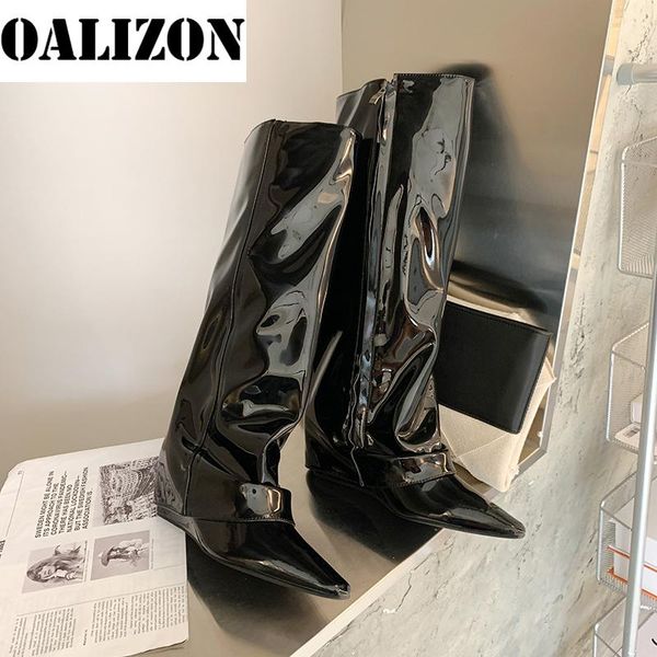 boots 2021 winter pointed toe women designer patent leather mid heels lady fashion gladiator motorcycle snow warm high, Black
boots 2021 winter pointed toe women designer patent leather mid heels lady fashion gladiator motorcycle snow warm high, Black