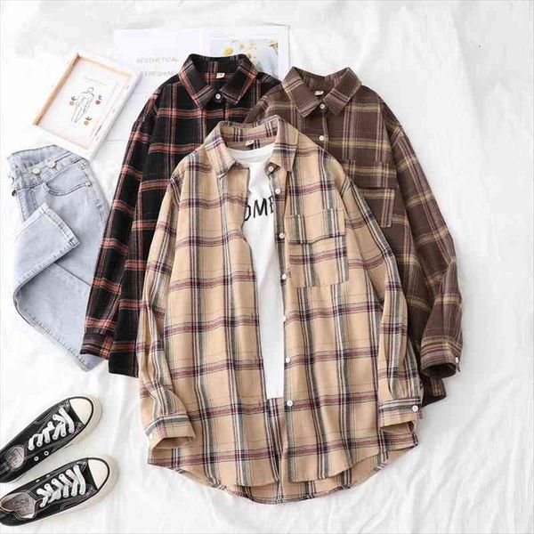 casual oversized sofic basic plaid womens shirts spring fashion loose single breasted blouse female vintage, White
casual oversized sofic basic plaid womens shirts spring fashion loose single breasted blouse female vintage, White