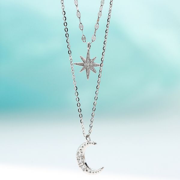 silver star chris shanzuan moon double chain necklace with little daughters clavicle design feeling light new luxury
silver star chris shanzuan moon double chain necklace with little daughters clavicle design feeling light new luxury