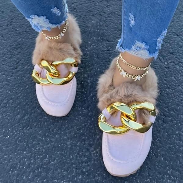 fur slippers women winter spring warm sandals for lady suede large metal flats female shoes slides women's plush, Black
fur slippers women winter spring warm sandals for lady suede large metal flats female shoes slides women's plush, Black