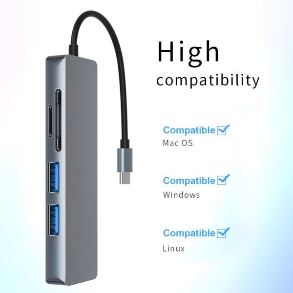hubs tc18 5 in 1 multifunctional usb type c hub adapter to hd usb3.0 tf card reader converter for laptop
hubs tc18 5 in 1 multifunctional usb type c hub adapter to hd usb3.0 tf card reader converter for laptop