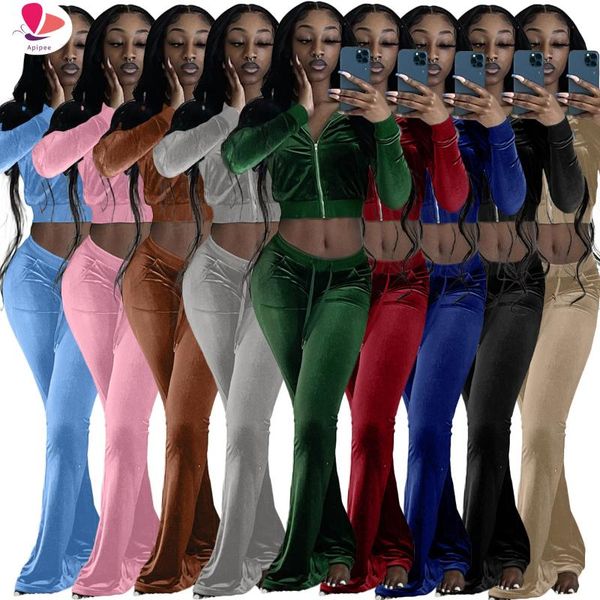 women's two piece pants autumn women velvet tracksuit matching set zipper jacket coat and long sportsuit clothes for outfit, White
women's two piece pants autumn women velvet tracksuit matching set zipper jacket coat and long sportsuit clothes for outfit, White