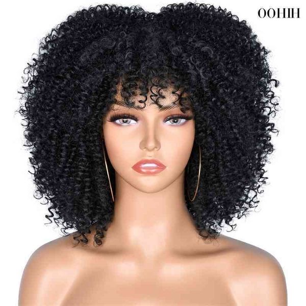 curly kinky short hair afro with bangs for women 10" synthetic african glueless cosplay heat resistant wigs hihoo, Black
curly kinky short hair afro with bangs for women 10" synthetic african glueless cosplay heat resistant wigs hihoo, Black