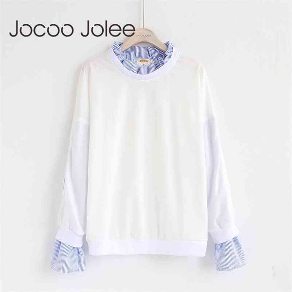 autumn winter women casual pullovers ladies fashion striped patchwork fake tow pieces long sleeve sweatshirts hoodie 210416, White;black
autumn winter women casual pullovers ladies fashion striped patchwork fake tow pieces long sleeve sweatshirts hoodie 210416, White;black