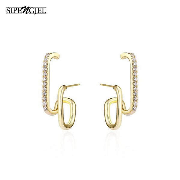 trendy cubic zircon geometric earrings gold color punk stud for women korean jewelry 2021, Golden;silver
trendy cubic zircon geometric earrings gold color punk stud for women korean jewelry 2021, Golden;silver