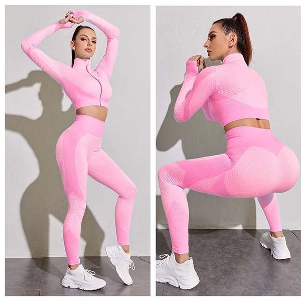 yoga outfit women's tracksuit 2 pcs fashion energy seamless set long sleeve high waist leggings gym fitness workout clothes
yoga outfit women's tracksuit 2 pcs fashion energy seamless set long sleeve high waist leggings gym fitness workout clothes
