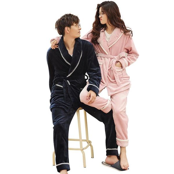robe + pants 2pc winter fall couple pajama suit thick warm flannel women sets full sleeve sleepwear men pijamas homewear women's, Black;red
robe + pants 2pc winter fall couple pajama suit thick warm flannel women sets full sleeve sleepwear men pijamas homewear women's, Black;red