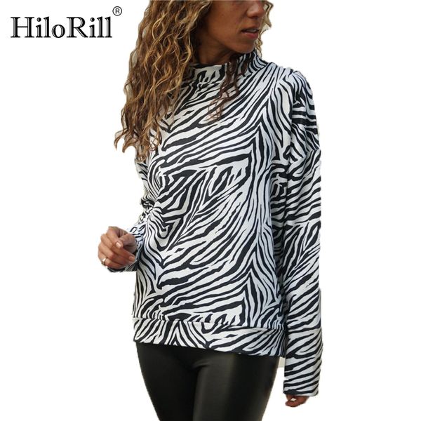 striped t shirt women casual long sleeve t-shirt zebra print knitted tshirt turtleneck pullover loose tee camiseta 210508, White 
striped t shirt women casual long sleeve t-shirt zebra print knitted tshirt turtleneck pullover loose tee camiseta 210508, White
