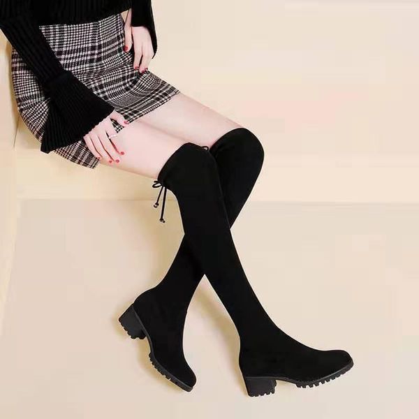 boots 2021 autumn and winter high-heeled knee plush women's leisure slim high thick heel, Black
boots 2021 autumn and winter high-heeled knee plush women's leisure slim high thick heel, Black
