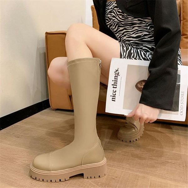 boots 2022 fall chunky platform heels pu leather knee high women retro punk long female back zip shoes booties mujer, Black
boots 2022 fall chunky platform heels pu leather knee high women retro punk long female back zip shoes booties mujer, Black