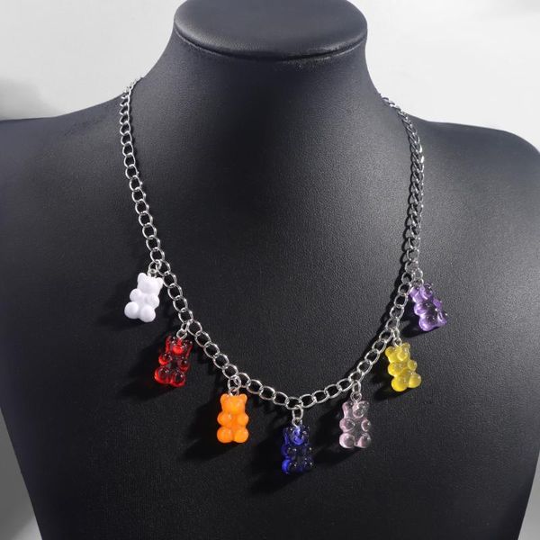 chains ins lovely resin candy bear chain necklace for women rainbow cartoon animal charms metal chokers daily jewelry party gifts, Silver
chains ins lovely resin candy bear chain necklace for women rainbow cartoon animal charms metal chokers daily jewelry party gifts, Silver