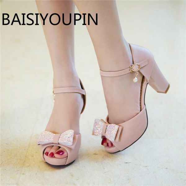 women sweet bow high heels sandals female thick heel paltform a word buckle fish mouth wedding shoes small plus size 32 42 43, Black
women sweet bow high heels sandals female thick heel paltform a word buckle fish mouth wedding shoes small plus size 32 42 43, Black