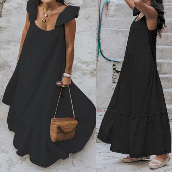 casual dresses 2021 summer beach dress women short sleeve ruffled celmia ladies pleated loose solid maxi long vestidos, Black;gray
casual dresses 2021 summer beach dress women short sleeve ruffled celmia ladies pleated loose solid maxi long vestidos, Black;gray