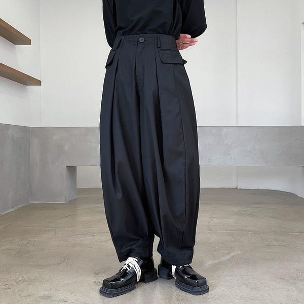 men's japan harajuku streetwear loose casual wide leg kimono trousers man korean style vintage harem pants male stage clothing, Black
men's japan harajuku streetwear loose casual wide leg kimono trousers man korean style vintage harem pants male stage clothing, Black