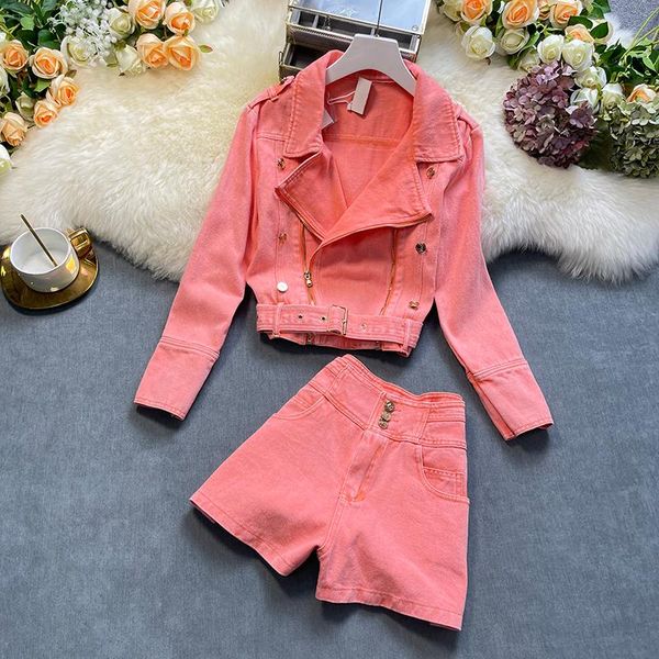 women's tracksuits women denim two piece sets casual long sleeve turn-down collar short jackets & high waist shorts suits female outfit, Gray
women's tracksuits women denim two piece sets casual long sleeve turn-down collar short jackets & high waist shorts suits female outfit, Gray