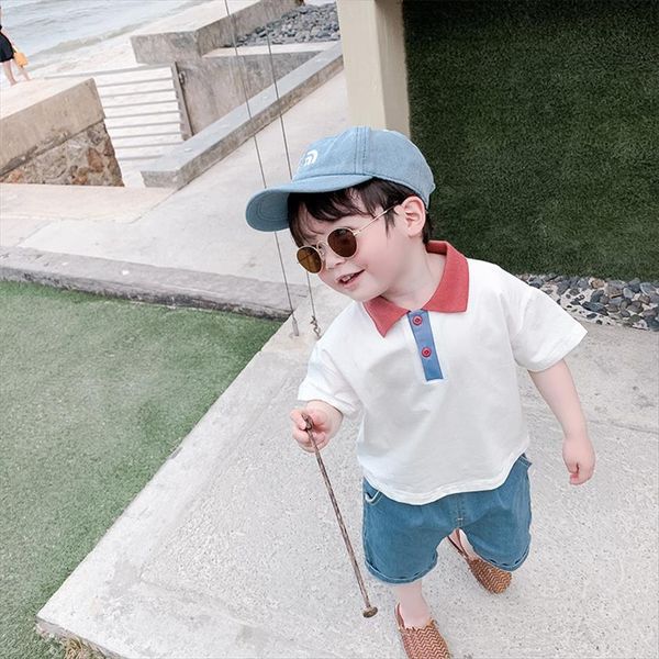 baby boys cotton turn down collar short sleeve t shirts summer fashion contrast color pullovers, Blue
baby boys cotton turn down collar short sleeve t shirts summer fashion contrast color pullovers, Blue