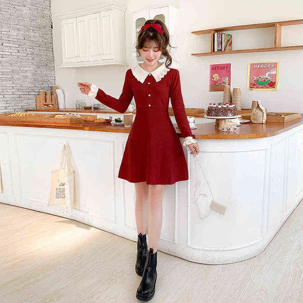 luxury dress autumn and winter first love french girls' knitted bottomed skirt shows thin doll collar versatile minority dresses, Black;gray
luxury dress autumn and winter first love french girls' knitted bottomed skirt shows thin doll collar versatile minority dresses, Black;gray