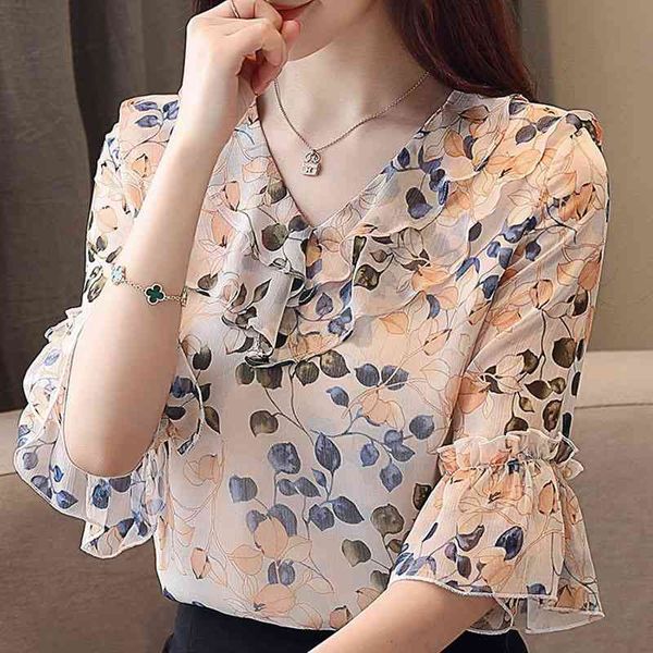 blouse women ruffles v-neck print chiffon blouse women summer short sleeve blouse shirt women shirts blusas mujer d157 210602, White
blouse women ruffles v-neck print chiffon blouse women summer short sleeve blouse shirt women shirts blusas mujer d157 210602, White