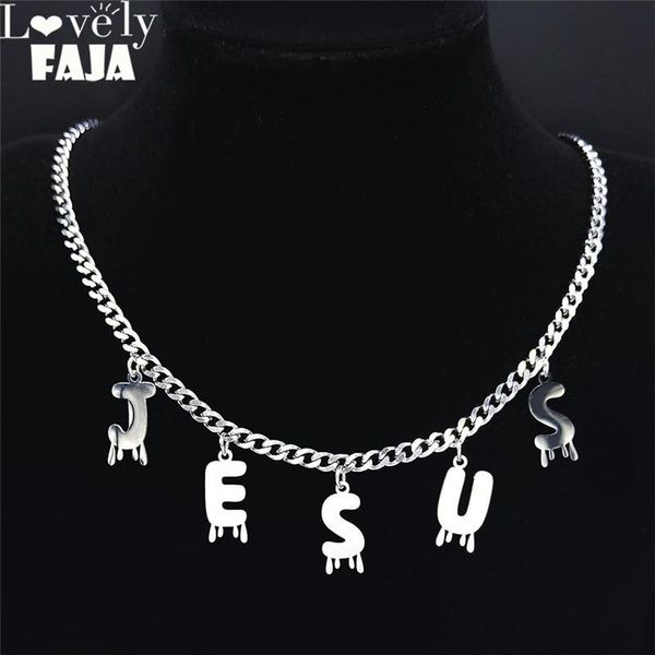 pendant necklaces 2021 stainless steel jesus chain necklace for women/men silver color choker jewelry collier lettre n7003s03
pendant necklaces 2021 stainless steel jesus chain necklace for women/men silver color choker jewelry collier lettre n7003s03