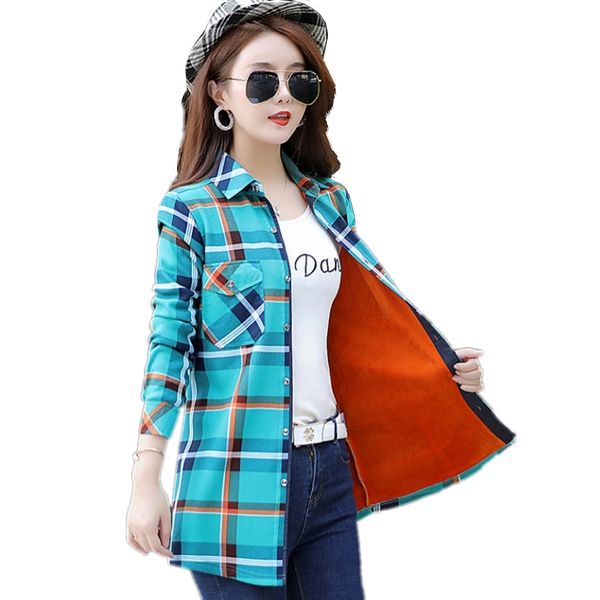 new women velvet thick warm long plaid shirts female long sleeve -3xl size female winter blouses blusas femininas chemise, White
new women velvet thick warm long plaid shirts female long sleeve -3xl size female winter blouses blusas femininas chemise, White