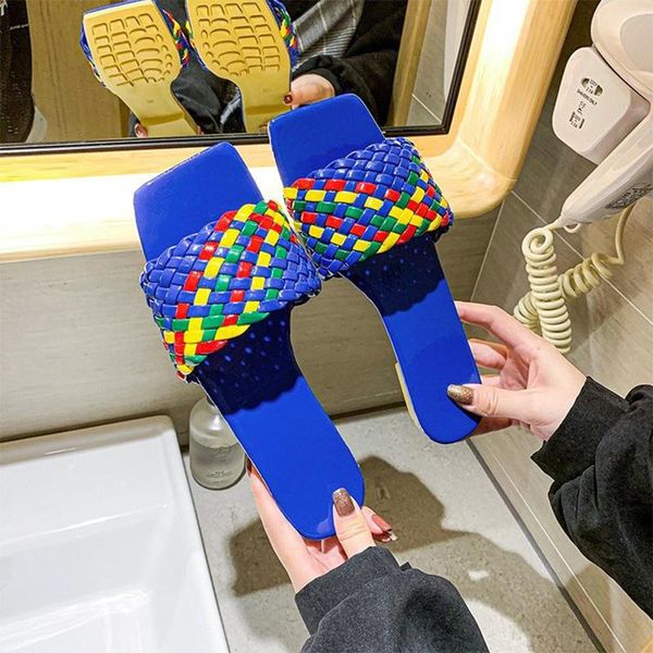 women color weave slippers summer ladies square toe flat female casual slides woman comfortable shoes women's home footwear, Black
women color weave slippers summer ladies square toe flat female casual slides woman comfortable shoes women's home footwear, Black