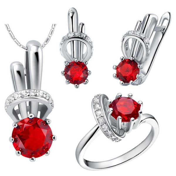 earrings & necklace personality and classy red zircon necklace/ring/earrings white gold women party wedding jewelry sets t226-6#, Silver
earrings & necklace personality and classy red zircon necklace/ring/earrings white gold women party wedding jewelry sets t226-6#, Silver