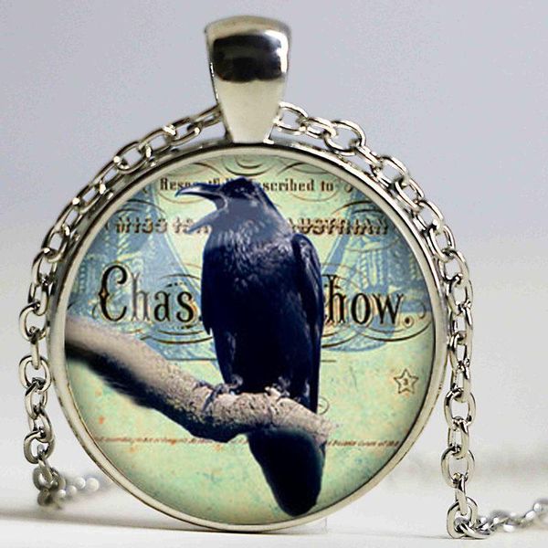 retro cothic raven crown glass cabochon pendant black chain necklace ouija board man woman dome halloween jewelry friend gift necklaces, Silver
retro cothic raven crown glass cabochon pendant black chain necklace ouija board man woman dome halloween jewelry friend gift necklaces, Silver