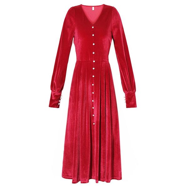 casual dresses vsue women vintage red black empire v-neck button long sleeve velvet a-line midi drees autumn winter d2119, Black;gray
casual dresses vsue women vintage red black empire v-neck button long sleeve velvet a-line midi drees autumn winter d2119, Black;gray