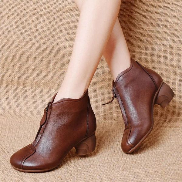 boots comfortable soft bottom layer cowhide short thick heel non-slip wear-resistant mother's leather mid-heel, Black
boots comfortable soft bottom layer cowhide short thick heel non-slip wear-resistant mother's leather mid-heel, Black