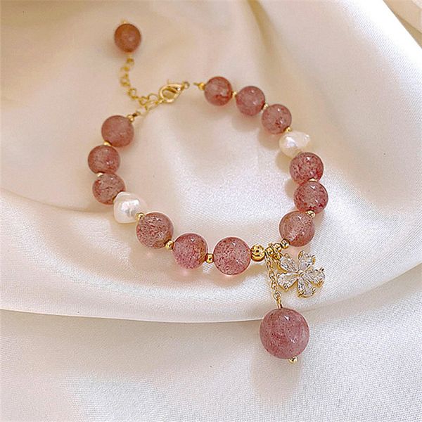 chain pink crystal natural stone bracelet design by friends pearl handkerchief girl zircon flower strawberry bracelet, Black
chain pink crystal natural stone bracelet design by friends pearl handkerchief girl zircon flower strawberry bracelet, Black