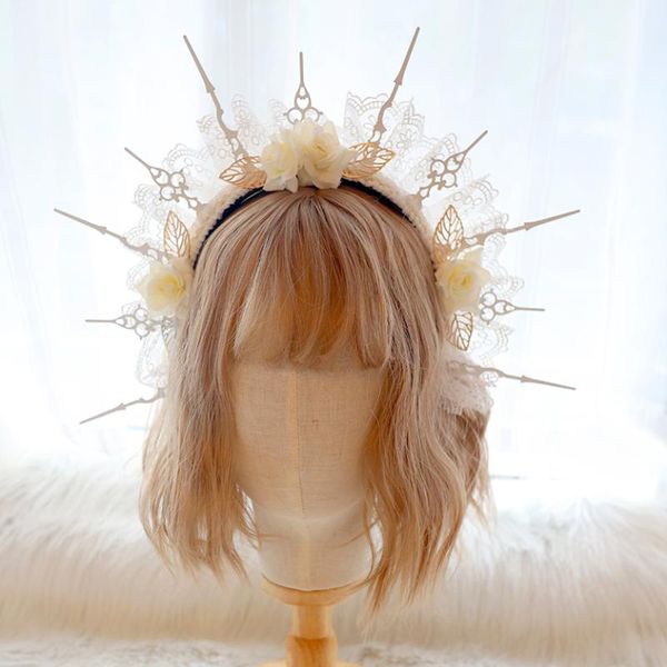party masks gorgeous white crown hair band lace rose european flower wedding tea princess lolita japanese retro headband props
party masks gorgeous white crown hair band lace rose european flower wedding tea princess lolita japanese retro headband props