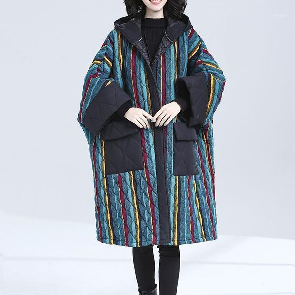 women's down & parkas johnature women bat sleeve hooded striped vintage plus size coat button 2021 winter warm pockets female casual pa, Black
women's down & parkas johnature women bat sleeve hooded striped vintage plus size coat button 2021 winter warm pockets female casual pa, Black