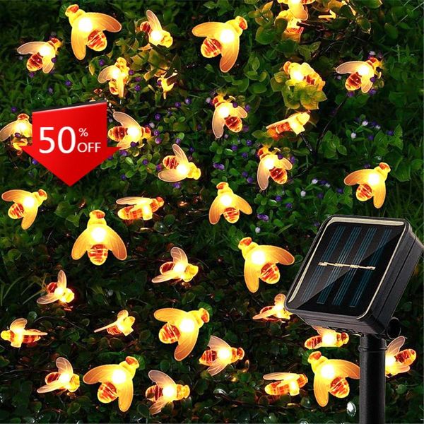 solar lamps 20led/30led/50led bee shaped led string lights powered christmas garlands fairy for holiday party garden decor
solar lamps 20led/30led/50led bee shaped led string lights powered christmas garlands fairy for holiday party garden decor