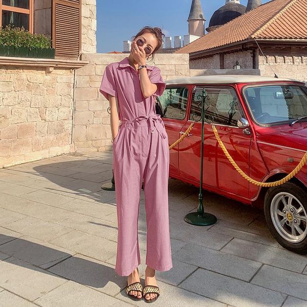 women's jumpsuits & rompers 2021 summer women short sleeve zipper bandage jumpsuit loose casual one piece wide leg pants office lady el, Black;white
women's jumpsuits & rompers 2021 summer women short sleeve zipper bandage jumpsuit loose casual one piece wide leg pants office lady el, Black;white