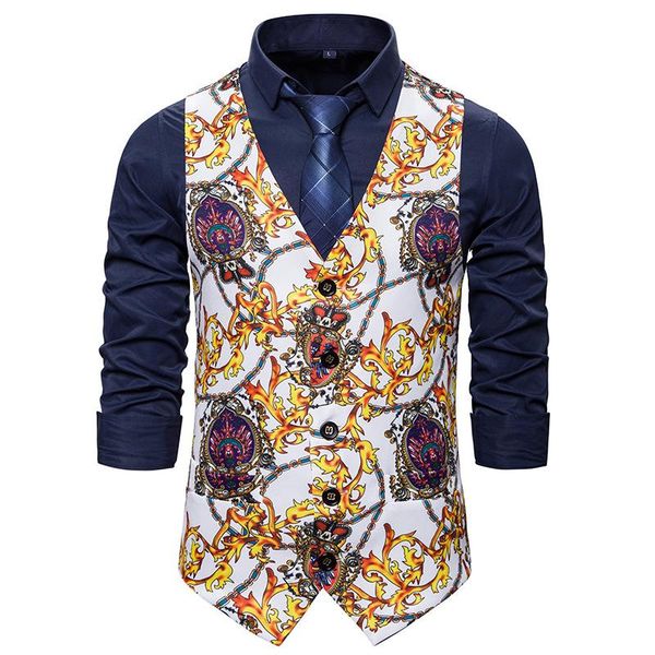 men's vests casual fashion 3d european code retro pattern printed single-breasted vest personalized suit wedding mj184, Black;white
men's vests casual fashion 3d european code retro pattern printed single-breasted vest personalized suit wedding mj184, Black;white