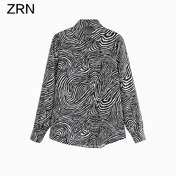 women blouse zebra print button-up blouses vintage fashion long sleeve animal pattern turn-down collar female shirts blusas women's &, White
women blouse zebra print button-up blouses vintage fashion long sleeve animal pattern turn-down collar female shirts blusas women's &, White