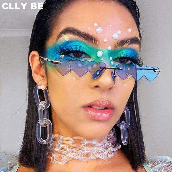 fashion women rimless punk sunglasses luxury heart eyewear unique rectangle sun glasses stylish vintage eyeglasses, White;black
fashion women rimless punk sunglasses luxury heart eyewear unique rectangle sun glasses stylish vintage eyeglasses, White;black