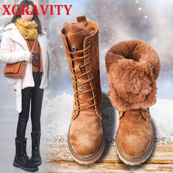 xgravity autumn winter genuine leather fur boots fashion women shoes elegant snow woman short s020 210429, Black
xgravity autumn winter genuine leather fur boots fashion women shoes elegant snow woman short s020 210429, Black
