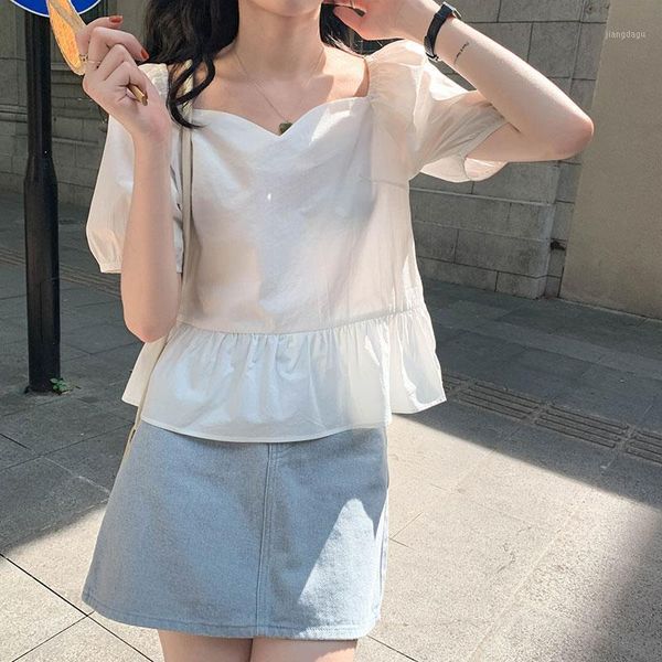 colors 2021 summer korean style sweet vintage blouse puff short sleeve blouses women outwear v neck shirt womans (x1480 women's &, White
colors 2021 summer korean style sweet vintage blouse puff short sleeve blouses women outwear v neck shirt womans (x1480 women's &, White