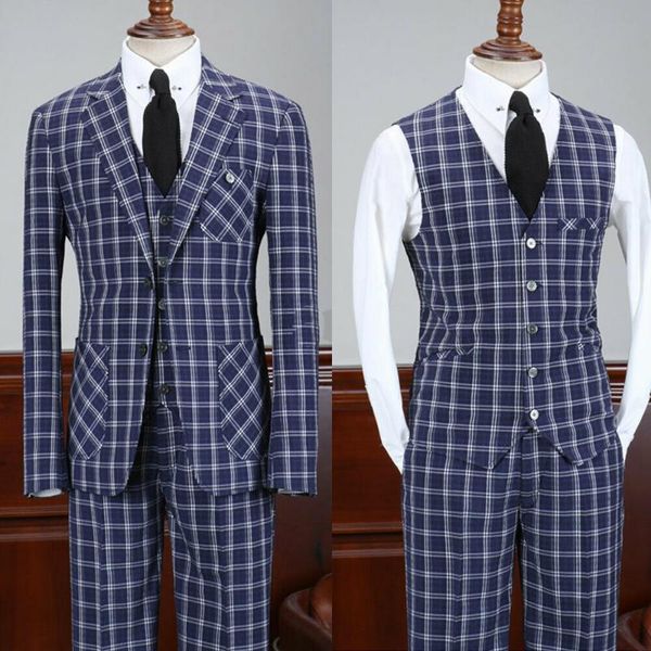 men's suits & blazers small plaid blue men notched lapel groomsman groom party formal tuxedos slim fit custom made 3 pieces coat+pants, White;black
men's suits & blazers small plaid blue men notched lapel groomsman groom party formal tuxedos slim fit custom made 3 pieces coat+pants, White;black