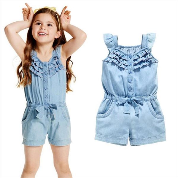 kids girls clothing rompers denim blue cotton washed jeans sleeveless bow jumpsuits 0 5year clothes, White
kids girls clothing rompers denim blue cotton washed jeans sleeveless bow jumpsuits 0 5year clothes, White