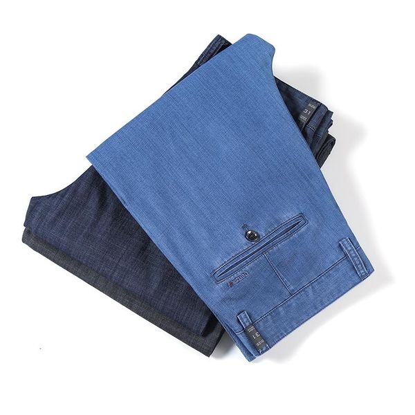 men's jeans summer tencel thin casual pants loose straight light blue middle-aged high waist trousers male classic style brand clothes
men's jeans summer tencel thin casual pants loose straight light blue middle-aged high waist trousers male classic style brand clothes