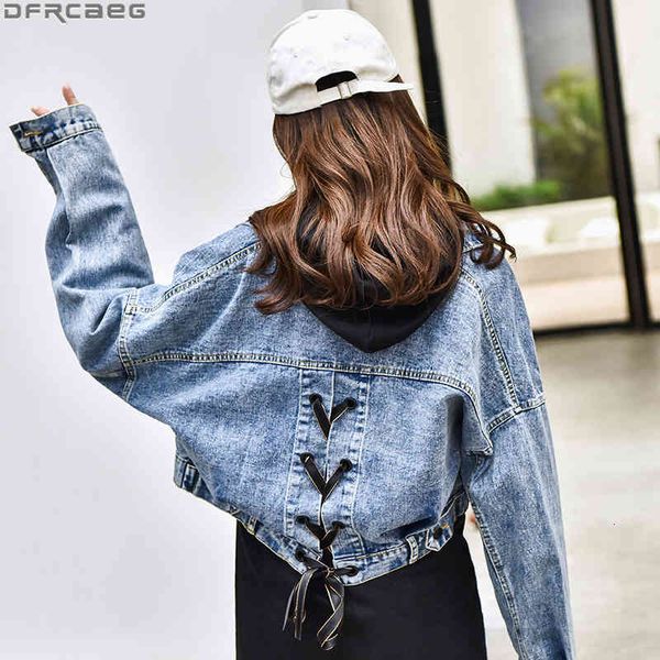 women's jackets autumn blue black denim women stylish cross lace up cropped jean loose big pockets short coat bow bomber femme 2lt, Black;brown
women's jackets autumn blue black denim women stylish cross lace up cropped jean loose big pockets short coat bow bomber femme 2lt, Black;brown