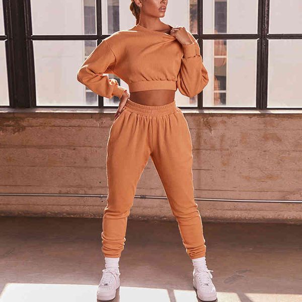 tracksuit women 2pcs set sweatshirt crop + loose running pants pullover 2 pieces sets women clothing suits female 210515, White
tracksuit women 2pcs set sweatshirt crop + loose running pants pullover 2 pieces sets women clothing suits female 210515, White