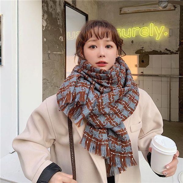 scarves scarf female autumn and winter korean version of the wild cute student japanese couple plaid ins tide girl bib male warm, Blue;gray
scarves scarf female autumn and winter korean version of the wild cute student japanese couple plaid ins tide girl bib male warm, Blue;gray